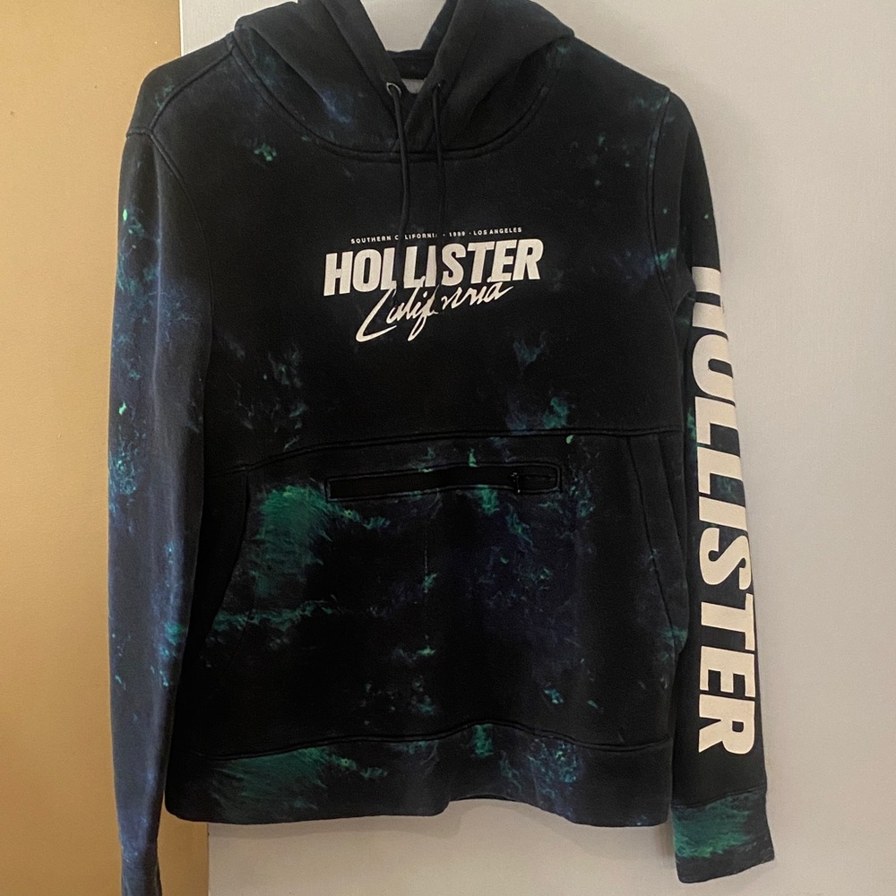 Hollister Black and Teal Sweatshirt size SMALL mens